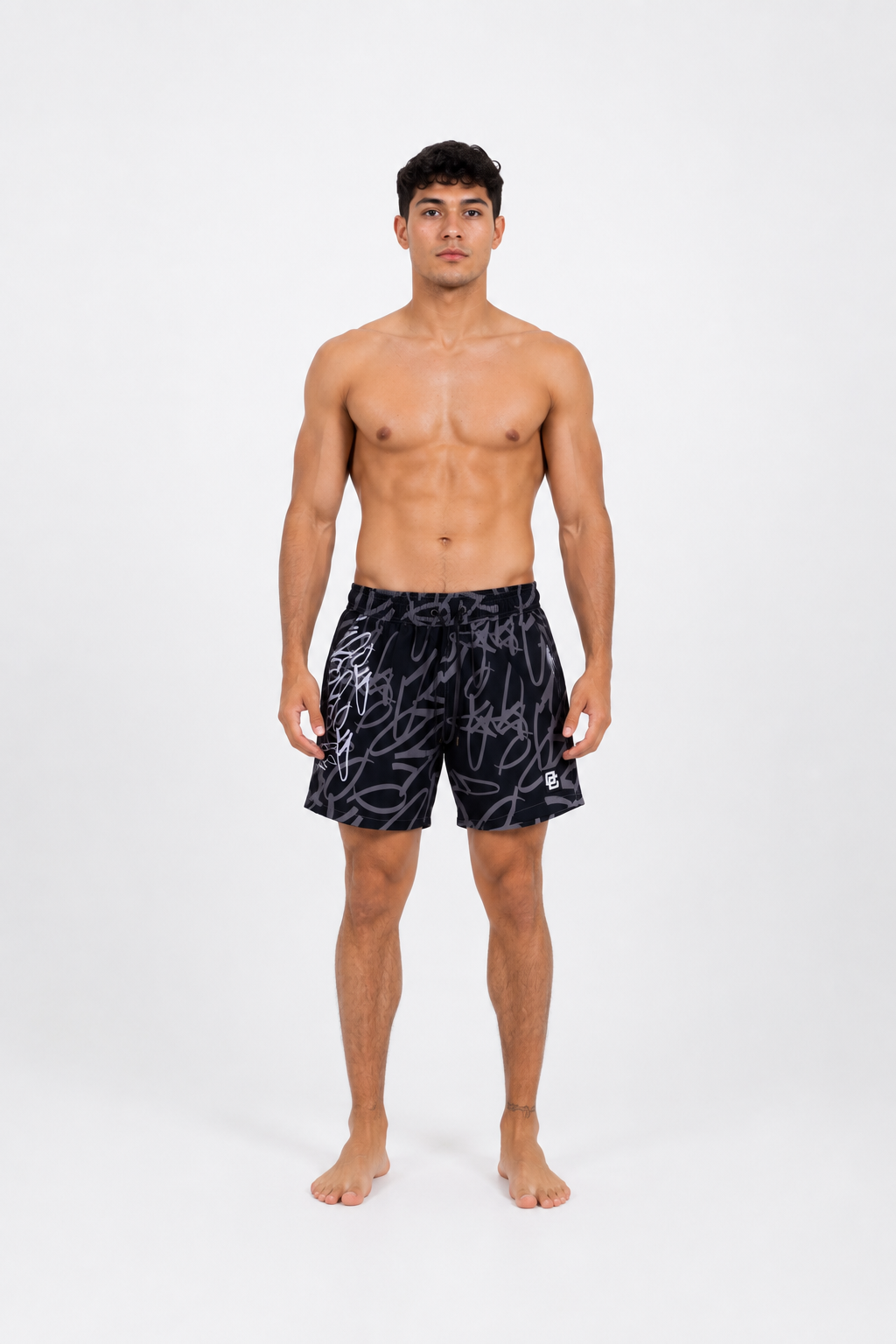 Pantaloneta Surf Grafiti Negra