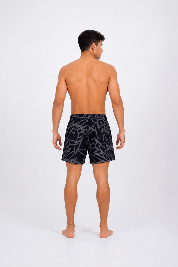 Pantaloneta Surf Grafiti Negra
