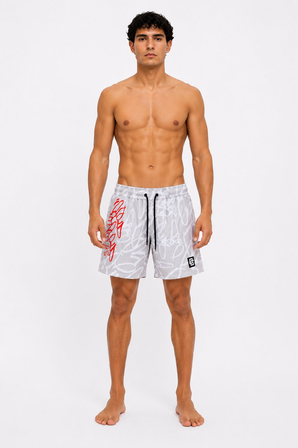 Pantaloneta Surf Grafiti Blanca