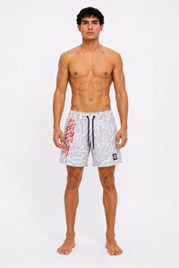 Pantaloneta Surf Grafiti Blanca