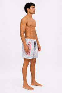 Pantaloneta Surf Grafiti Blanca