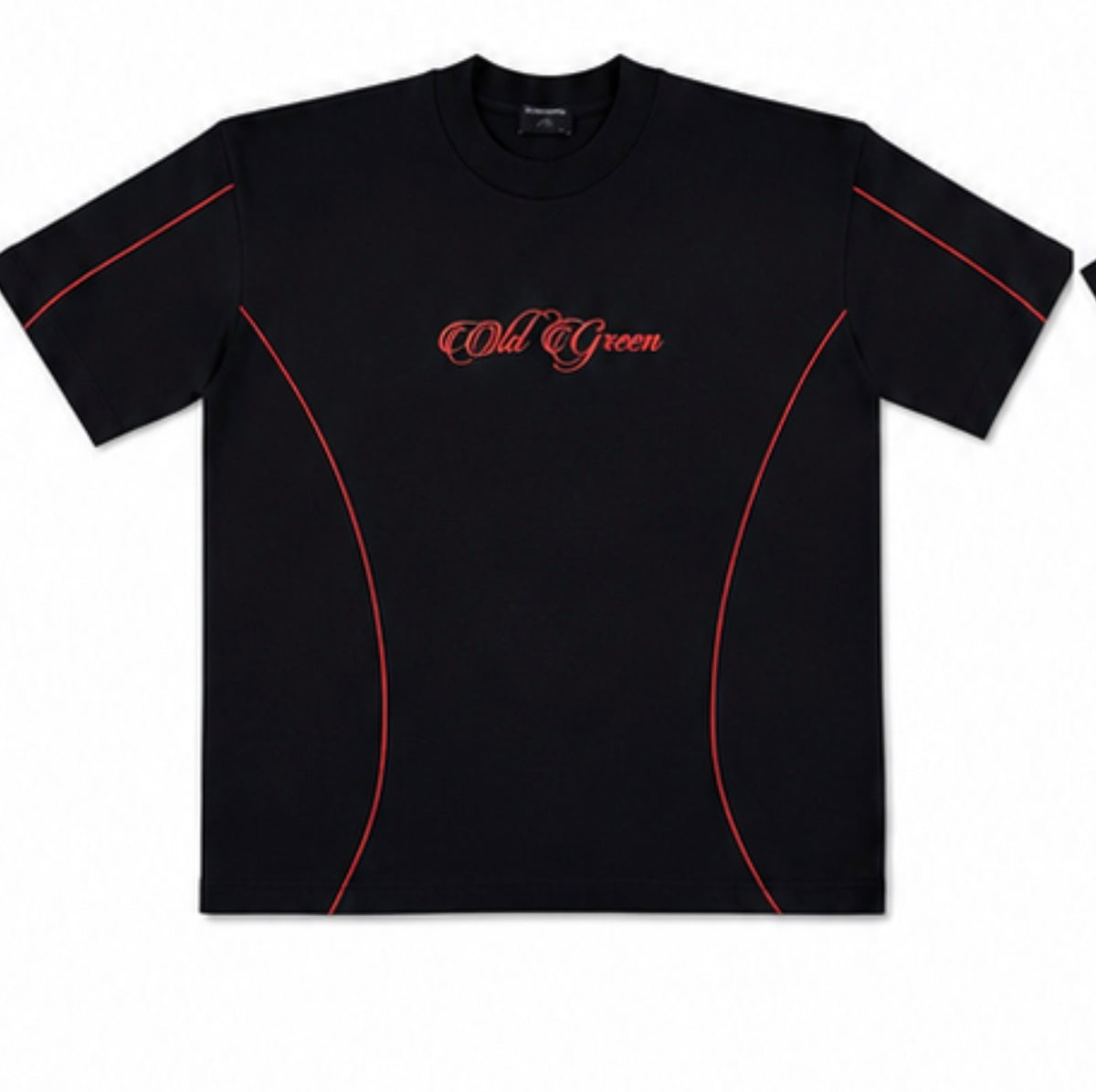 Camiseta Cursiva Lineas Rojas