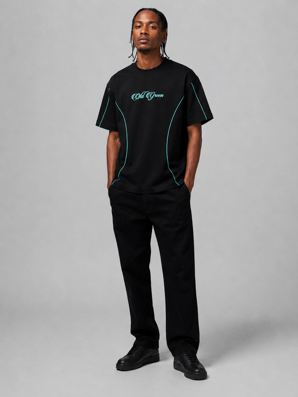 Camiseta Cursiva Lineas Verde