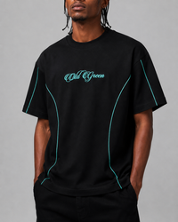 Camiseta Cursiva Lineas Verde
