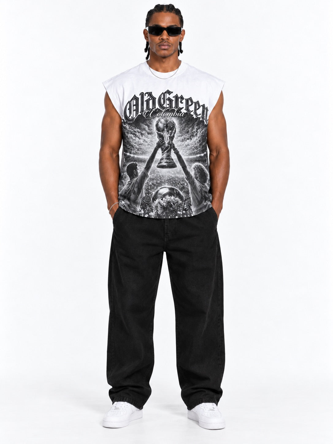 Tank Top Blanco Estampado