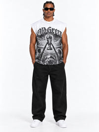 Tank Top Blanco Estampado