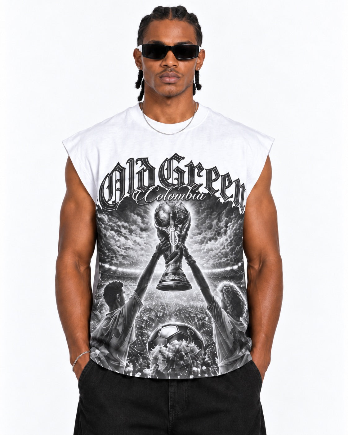 Tank Top Blanco Estampado