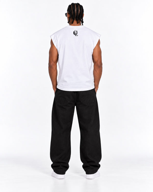 Tank Top Blanco Estampado